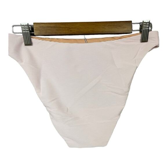 J. Crew Ribbed High Rise Cheeky Bikini Bottom in Light Pink Size M NWT - Picture 3 of 8
